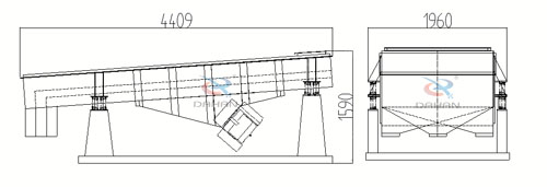 1540型直線振動篩外形尺寸圖 1540型直線振動篩外形尺寸圖